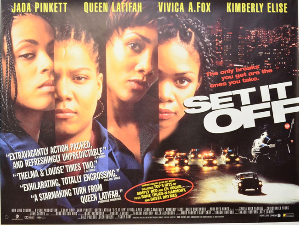 RealQueersTV's tweet photo. #LGBTHistoryMonth #LGBTFilm

The 1996 film that gave us the Black lesbian icon we all know as ‘Cleo’, Set It Off is an American crime action heist film starring Jada Pickett Smith, Queen Latifah, Vivica A. Fox, and Kimberly Elise. https://t.co/fkJZT7cFjE
