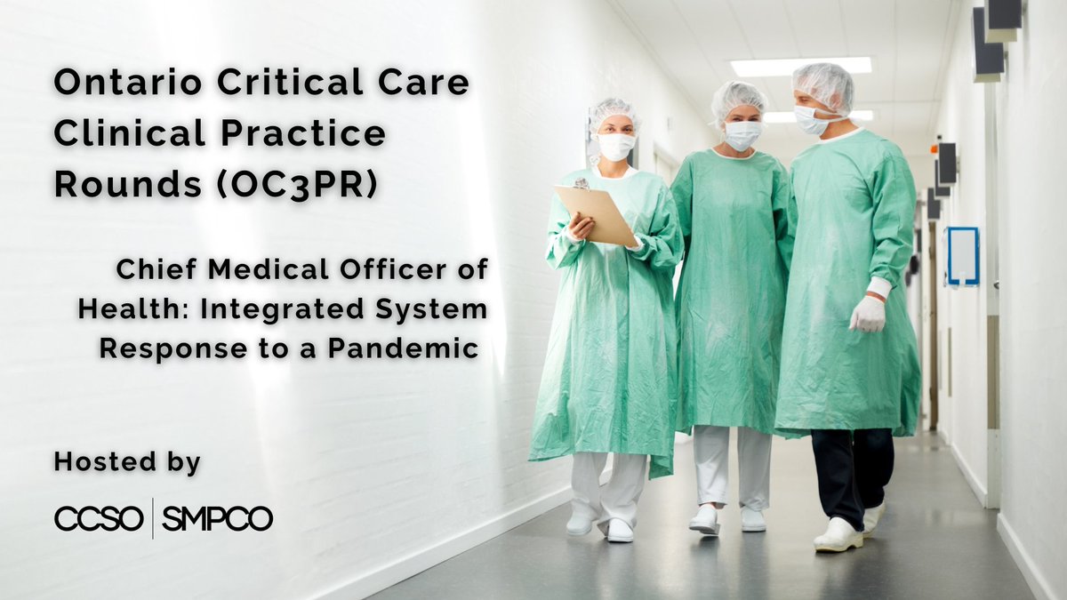 criticalcareON's tweet photo. ⏰OC3PR  *New Time* for the Presentation Featuring: "Chief Medical Officer of Health: Integrated System Response to a Pandemic" - The presentation will be on Feb 10 2022 from 10-11am. Spots still available for registration https://t.co/O1k0OBRVDn #criticalcare #oc3pr https://t.co/VpNi1YWkiY