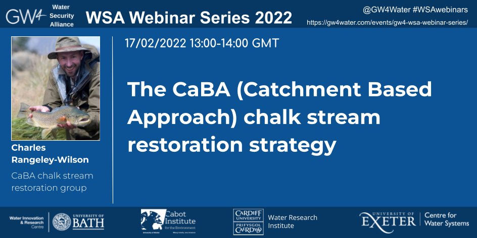 Charles Rangeley-Wilson will offer the insight how #CaBA (Catchment Based Approach) shapes the chalk stream #restoration #strategy at the next @Gw4Water #WSAwebinars

@WIRCBath @BristolUniWater @CUWaterResearch @Water_UofExeter 

📅17/02
⏲️ 1300GMT
👉eventbrite.co.uk/e/wsa-seminar-…