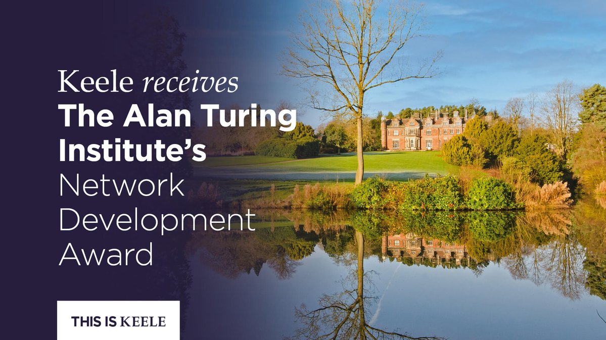 KeeleUniversity's tweet photo. We’re delighted to be one of the FIRST UK recipients of the @turinginst Network Development Awards! 🎉 

The award will support the growth of our interdisciplinary research community in Data Science &amp; AI and promote collaboration with the Institute &amp; its wider network #LoveKeele https://t.co/u6AziooV33