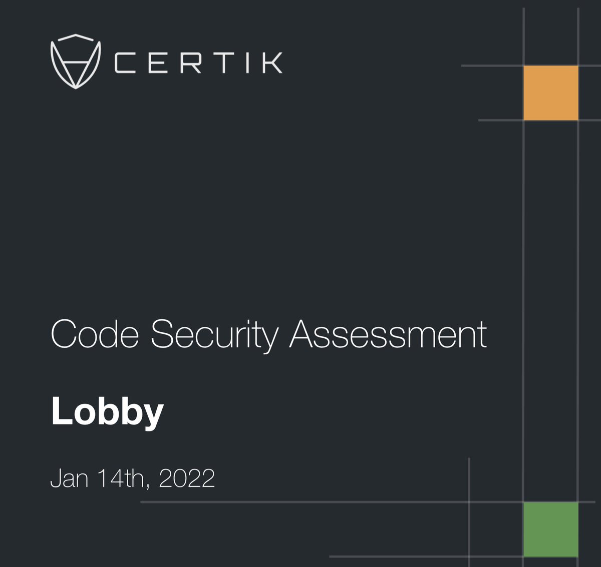 lobby_token's tweet photo. 🧾 Check out the #Lobby code security assessment report done by @CertiKTech 🔖
👇DOWNLOAD the file under audit 👇
🔗https://t.co/55kEM1BkS2
#LBY #defiproject #Codeaudit #DeLaw #DeLobbyists #defi #crypto #blockchaincode #certik https://t.co/FFgQkXMkRM