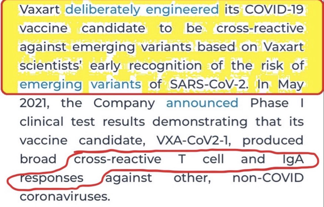 CubsWin1776's tweet photo. @POTUS most of this pandemic 😷 turmoil, could’ve been avoided. Had your administrative “science” gurus, backed mucosal #Immunity. @Vaxart has a ORAL PILL 💊 that protects the host &amp; neutralizes transmission within the mucosa. 250% increase in IgA over the JABS. @P_McCulloughMD https://t.co/letAT8atA0