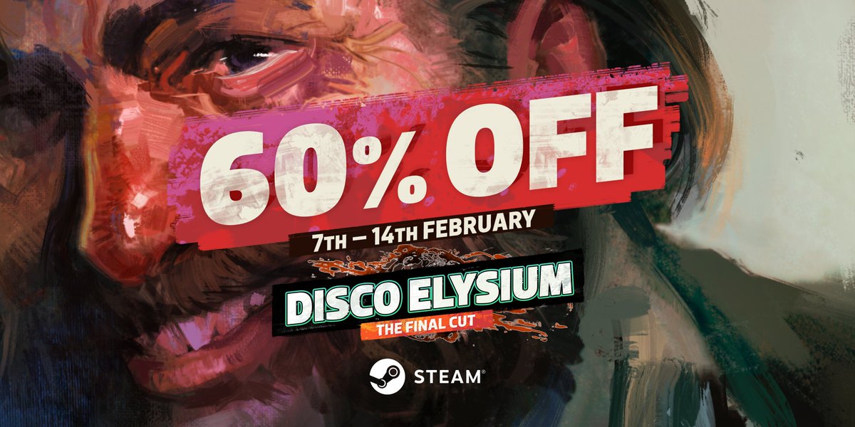 There's no better way to declare your affections for a sweet someone than buying them an RPG about a drunk who’s had his life ruined by love! 

💖 60% off until Valentine's Day! 💖 bit.ly/DiscoElysium