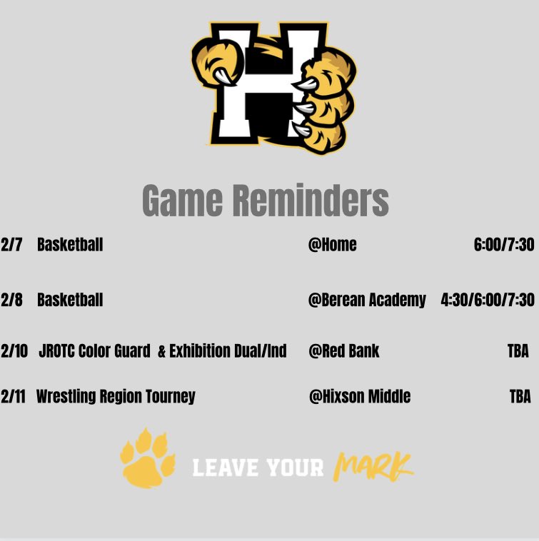 hxhsprincipal's tweet photo. Come support our Wildcat athletes this week!! #leaveyourmark https://t.co/ovrJ2d7KIW