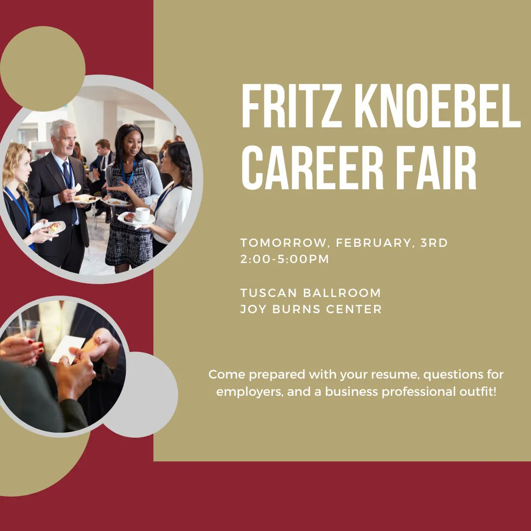 It's tomorrow! The Fritz Knoebel Career Fair will showcase employer partners like <a href="/SageHospGroup/">Sage Hospitality Group</a>, <a href="/AimHosp/">Aimbridge Hospitality</a>, <a href="/FourSeasons/">Four Seasons Hotels</a>, <a href="/ojaivalleyinn/">Ojai Valley Inn</a>, <a href="/AUBERGERESORTS/">Auberge Collection</a>, @HiltonDenverInv, <a href="/bayclubs/">The Bay Club</a>, <a href="/SereneWine/">Domaine Serene</a>, and many more! Register in Pioneer Careers to make sure you can attend. #networking
