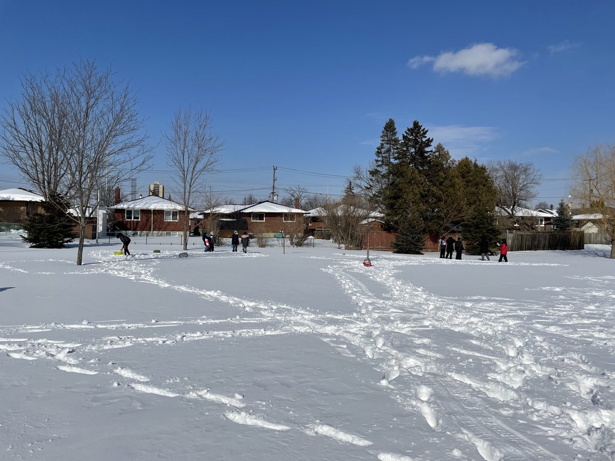 Using circumference and 20 square meter area to create snow-forts from an original design #mathisreal #gatorpride ⁦<a href="/charlesgordonps/">Charles Gordon SPS</a>⁩ ⁦<a href="/DaveTerminesi/">David Terminesi</a>⁩ ⁦<a href="/LC3_TDSB/">TDSB LC3</a>⁩