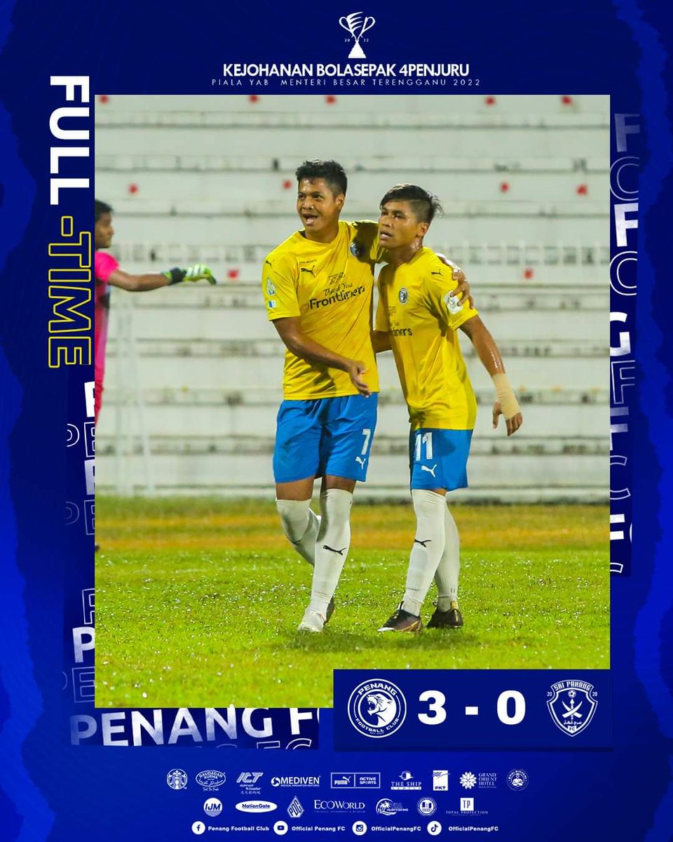 KEJOHANAN BOLASEPAK 4 PENJURU | PERLAWANAN KEDUA Keputusan penuh : Penang FC ( 3 ) - ( 0 ) Sri Pahang FC ( Casagrande 54' Jafri Firdaus 74' (P) Azim Rahim 89') #HariaPenangHaria #BolaPenang #PenangFC #OrangKita #Penang2030 #Preseason2022