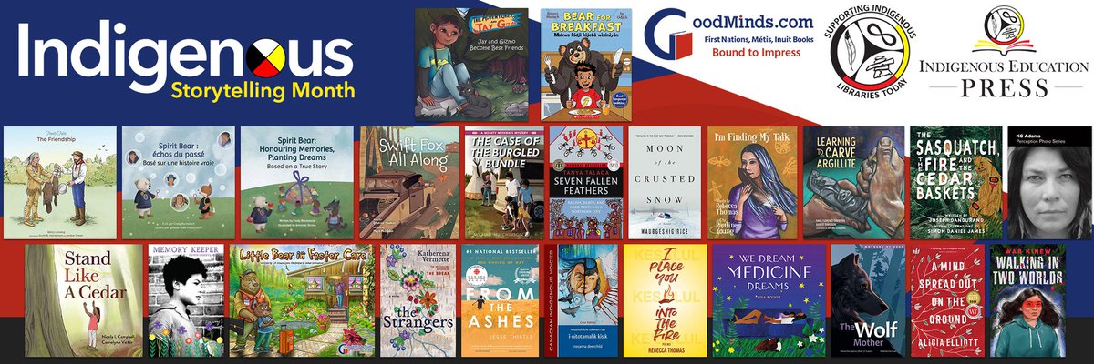 's tweet image. Celebrate Indigenous Storytelling Month with a title from @GoodMindsBooks. Special offer - a $10.00 discount code. (The offer applies for the bestselling books featured in the reading list below.) 
Read more: goodminds.com/blogs/news/a-r…
 #IndigenousStorytellingMonth #FNMIed #PNMI