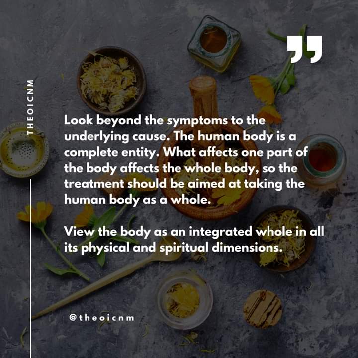 theoicnm's tweet photo. Look beyond the symptoms to the underlying cause. The human body is a complete entity. What affects one part of the body affects the whole body, so the treatment should be aimed at taking the human body as a whole. https://t.co/X3NsrWOGMl