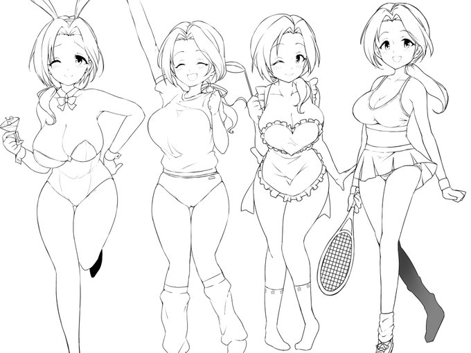 川島瑞樹さんの、いろんなコスプレが
見たいよーーーー
っていう絵です
色は塗ってる途中です 