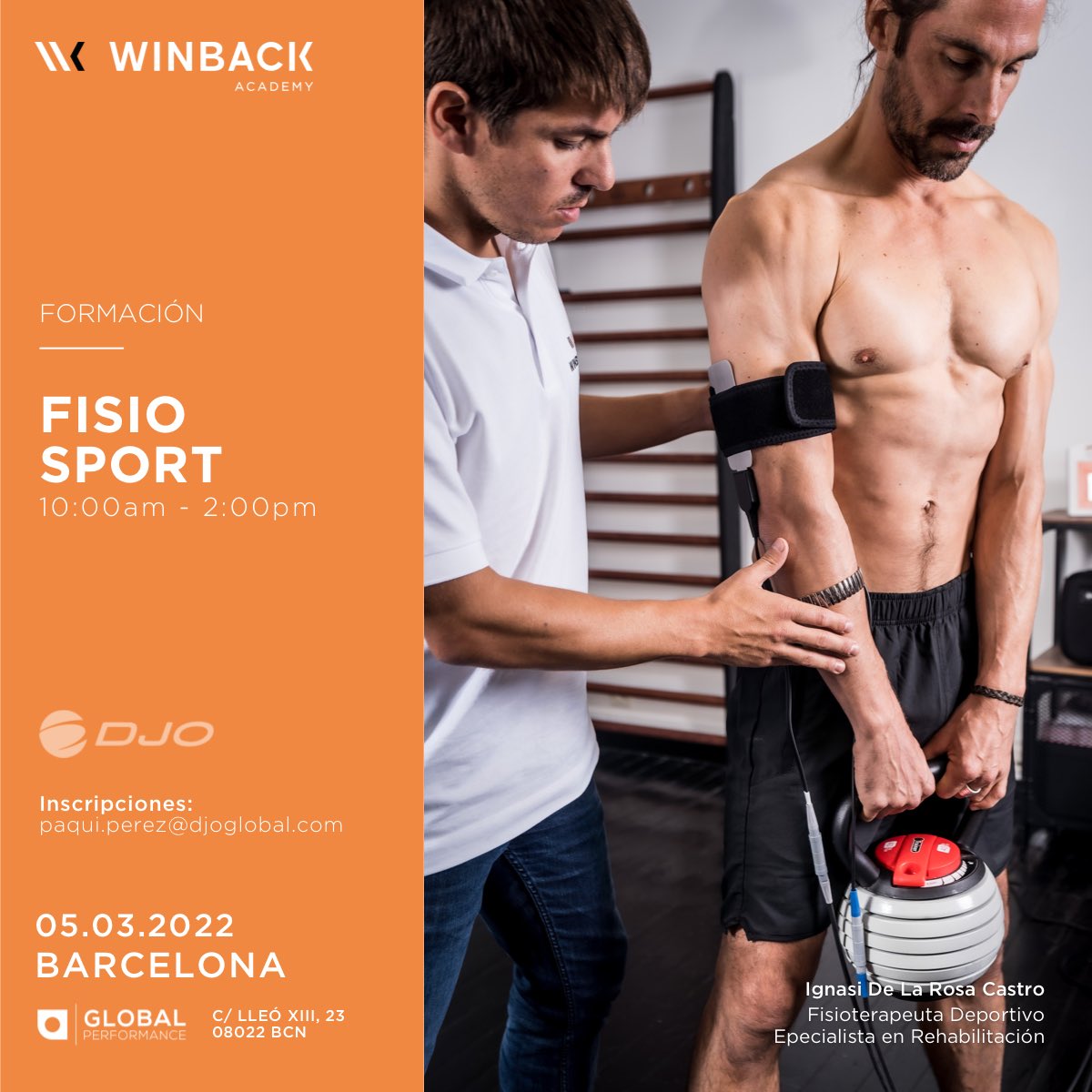 🔥Workshop FISIOSPORT 👐 𝗪𝗜𝗡𝗕𝗔𝗖𝗞 en BARCELONA junto a @DjoEspana en las instalaciones de <a href="/globalperform/">Global Performance</a> 
🗓 5 MARZO 🗓 ⏰ 10am a 2pm
Impartido por nuestro formador internacional <a href="/Ignasidc/">Ignasi de la Rosa</a> 

No te lo pierdas!
Inscripciones en: paqui.perez@djoglobal.com