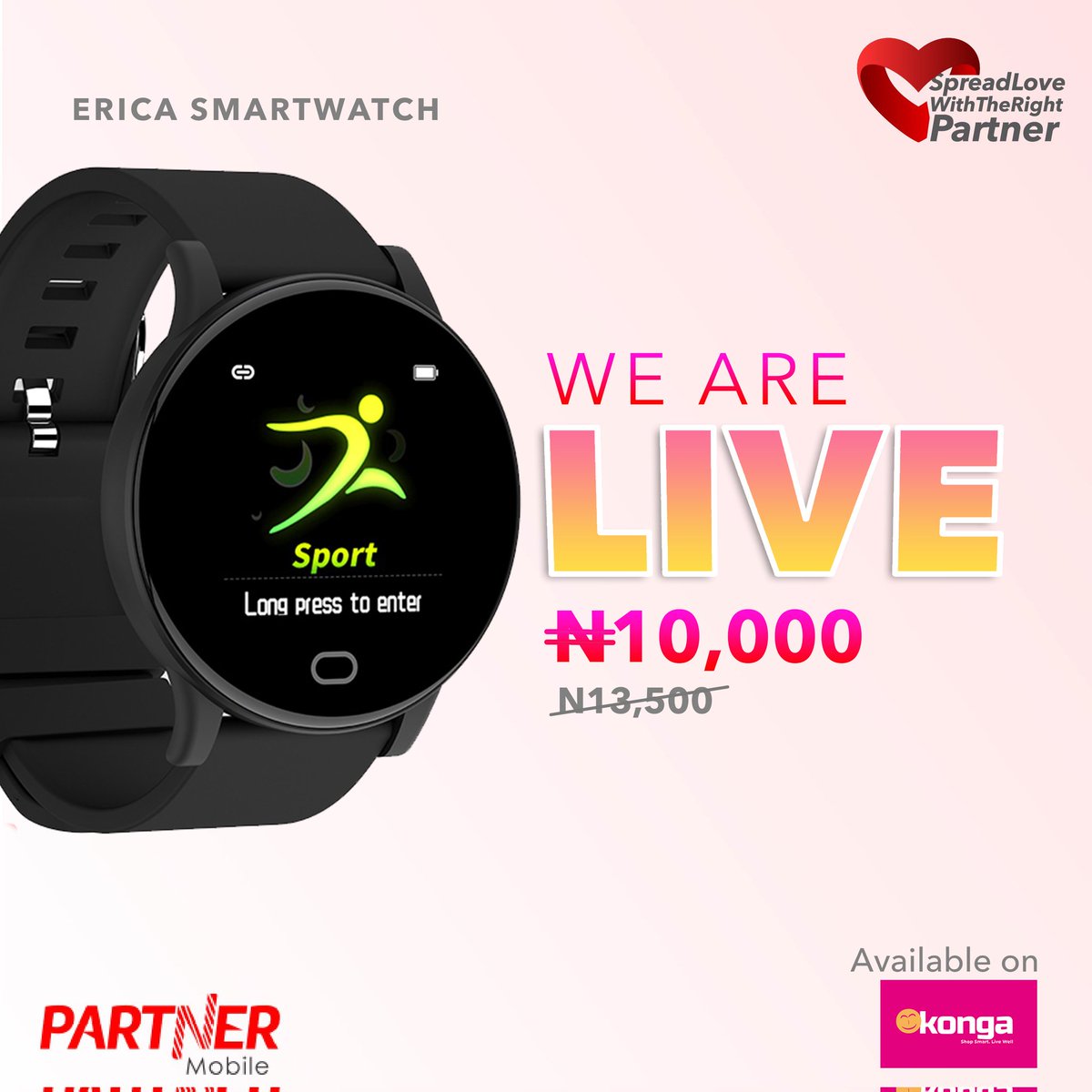 partnermobileng's tweet photo. Our Valentine sales promo is LIVE!!!

Ensure you take advantage of this sales promo to show your loved ones how much you care about them.

Spread love with the right partner 😊

#PartnerMobile #EV1PRO #EricaSmartWatch #Love #ValentinesDay2022 #Spreadlovewiththerightpartner https://t.co/vXkeZHX6YU