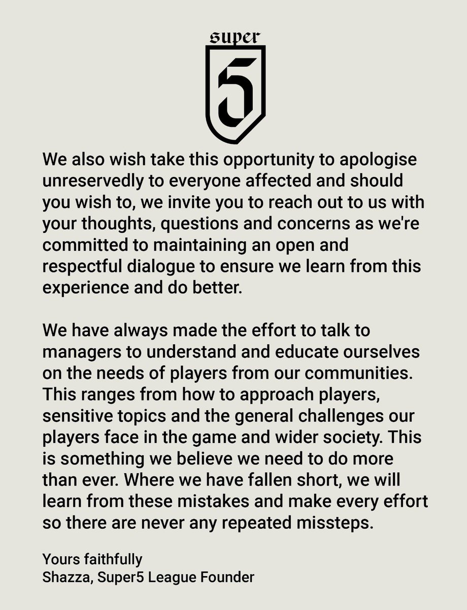 Super 5 League tweet media