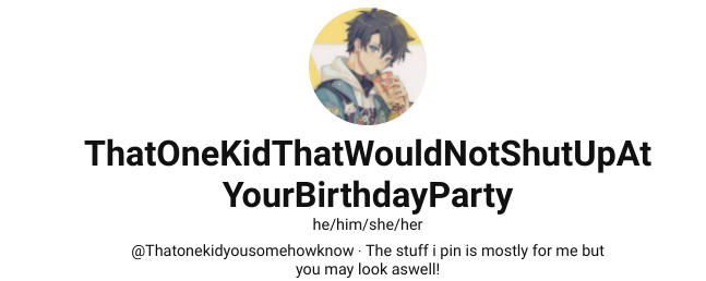 My pintrest acc not really on it much, but thought you guys would want to know. 

pinterest.com/28hmeck/_saved/