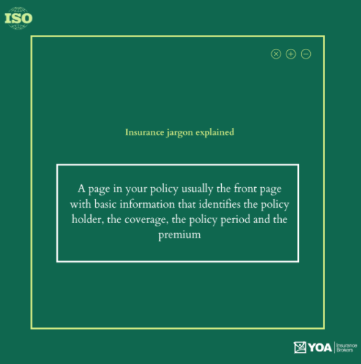 YoaBrokers's tweet photo. The ‘declarations page’ is a page in the insurance policy paperwork that details the specifications of the policy. 

Let us know if you found this useful by dropping a like and comment!
.
.

.
#vandalism #insurancejargon #insurance #YOAinsurance #lifeinsurance https://t.co/XvaO4Pq5GB