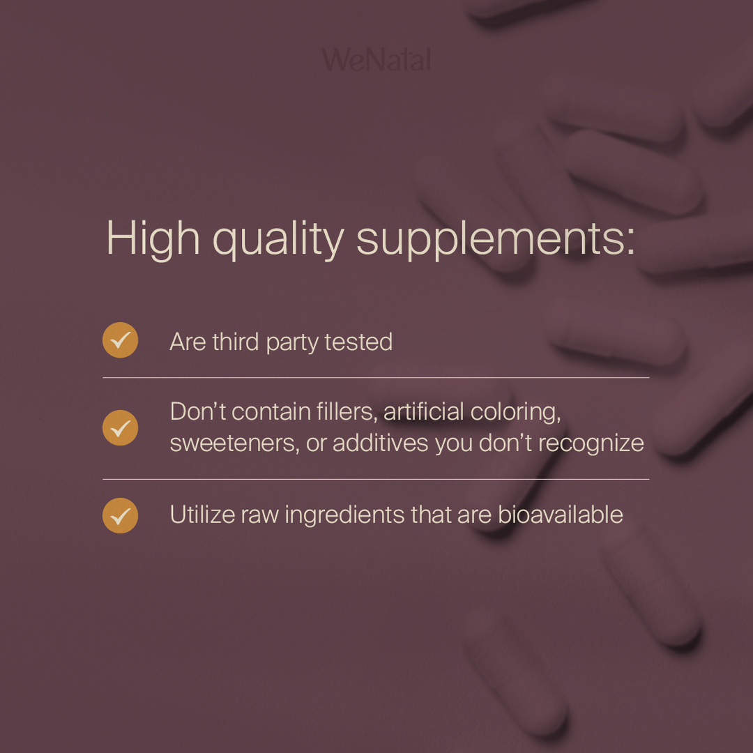 we_natal's tweet photo. Not all supplements are created equally. 

We learned this once we started formulating WeNatal. The industry is unregulated and it's important to pay attention to what you are putting into your body as you embark on your health journey. 

One of our goals when creating WeNatal is https://t.co/a1GFisVxXo