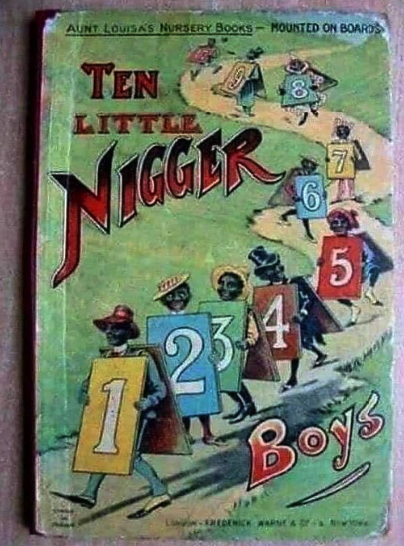 AfricanArchives's tweet photo. One of the several nursery books series taught to white children to count in the late 1800s and the early 1900s. 

Depicted in the book are caricatures of Black boys who are eliminated by a series of events, counting down to the last one. https://t.co/MMLPp7vT3Q