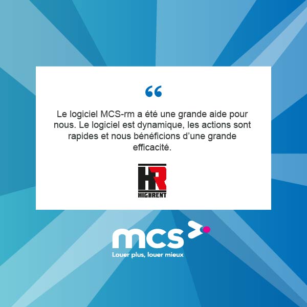 MCS_Logiciel's tweet image. &quot;Le logiciel MCS-rm a été une grande aide pour nous. Le logiciel est dynamique, les actions sont rapides et nous bénéficions d’une grande efficacité.&quot; Lisez l’étude de Cas High Rent dans sa totalité . buff.ly/34xJDFH  #WorldsBestRentalSoftware #LogicieldeLocation