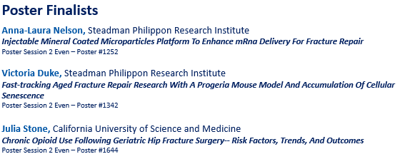 Today's the day to catch our last 3 <a href="/isfrfractures/">ORS ISFR</a> Poster Finalists!