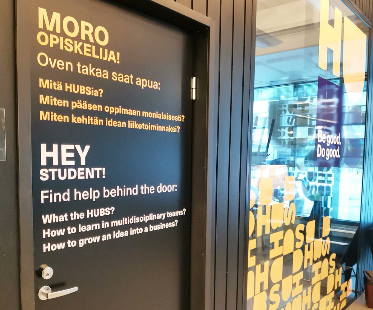 Next I would like to introduce HUBS to you! The number one spot in Tampere for entrepreneurial minded students. HUBS operates in Tampere Universities as a promoter of good entrepreneurship, for the students at Tampere University and Tampere University of Applied Sciences.