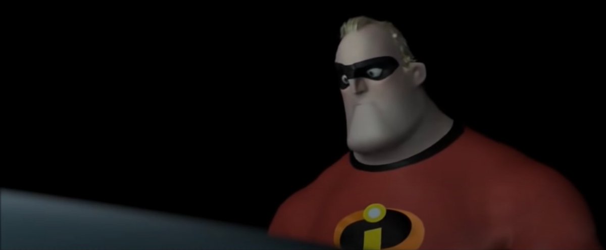 mr. incredible in the movie vs. in my storyboarding assignment 