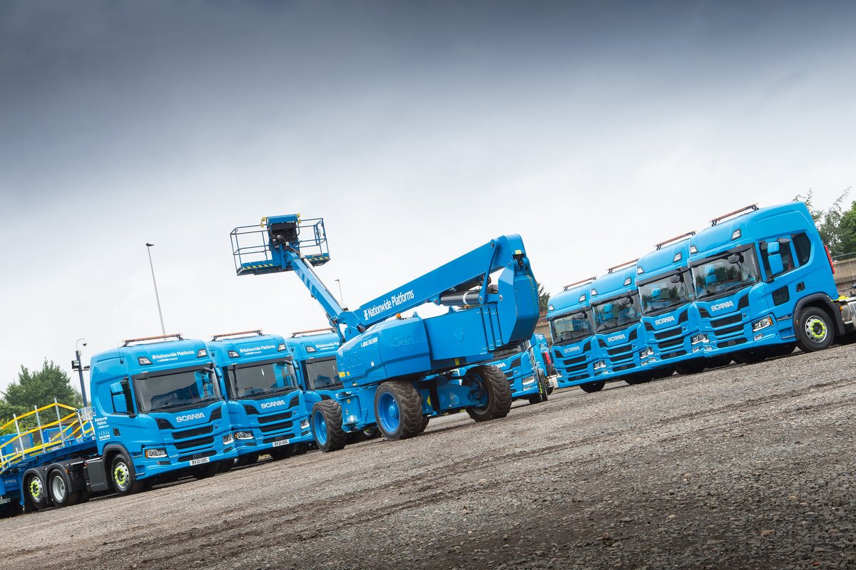 ScaniaUK's tweet photo. Loxam group member company Nationwide Platforms Limited, the UK's largest provider of powered access equipment, has taken delivery of 69 Scania vehicles. 

Read more about the story here: https://t.co/hfHKrftaDG

#scania #scaniauk #scaniatruck #keltruck #blue #loxamgroup https://t.co/RJlr12932x