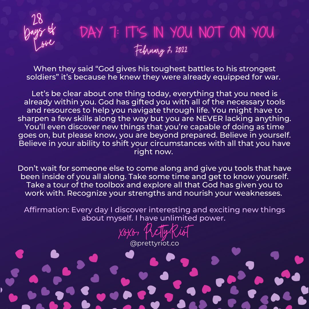 PrettyRiot's tweet image. Day 7: It’s In You, Not On You #28DaysOfLove 💜💕