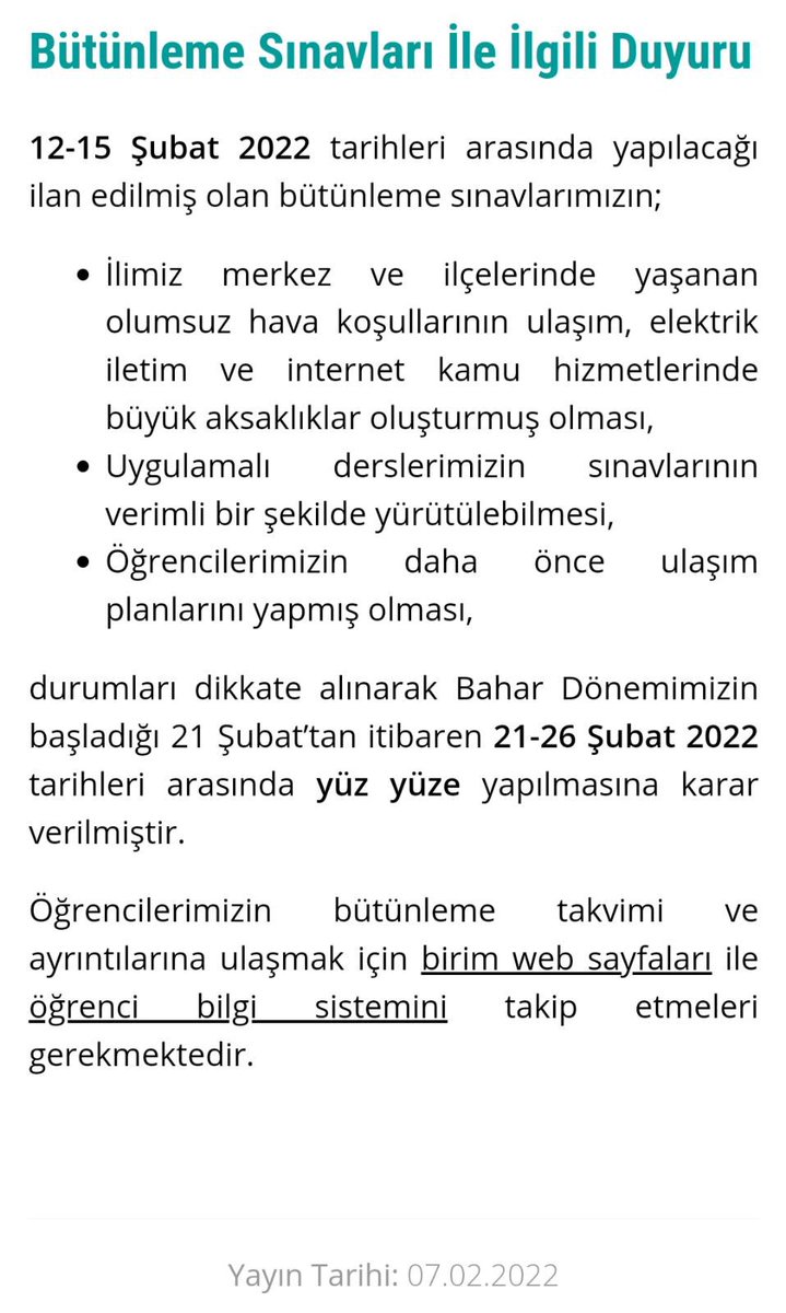 trade_kripto's tweet photo. #ISUBÜ ve #SDÜ 1-7 Şubat arası yapılacak büt sınavlarını kar yağışından dolayı iptal edip online olması yönünde karar aldılar.1 sınav için 500 km yol gidip geri dönmek zorunda kaldım.Şimdi verdikleri karardan vazgeçip yeniden yüzyüze yapma kararı aldılar. #ArtıkYeterSdüTükendik https://t.co/QhWNFVjRVW