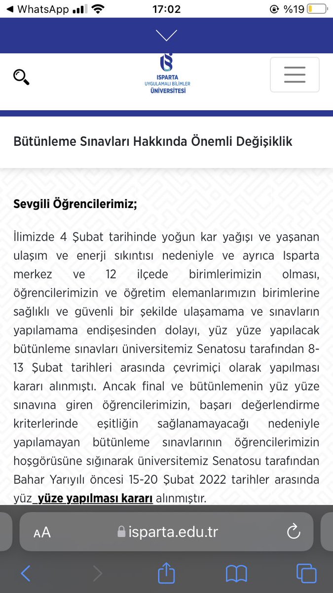 trade_kripto's tweet photo. #ISUBÜ ve #SDÜ 1-7 Şubat arası yapılacak büt sınavlarını kar yağışından dolayı iptal edip online olması yönünde karar aldılar.1 sınav için 500 km yol gidip geri dönmek zorunda kaldım.Şimdi verdikleri karardan vazgeçip yeniden yüzyüze yapma kararı aldılar. #ArtıkYeterSdüTükendik https://t.co/QhWNFVjRVW