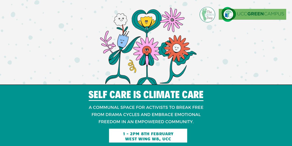 GreenCampusUCC's tweet photo. Self Care is Climate Care workshop with @thegreenstep_ie is running tomorrow on campus (in West West W8). These sessions are 100% free and open to all individuals to attend ✨ spaces are limited so make sure you secure a space here: https://t.co/CXxNmRbL7J https://t.co/maBnITUF7J