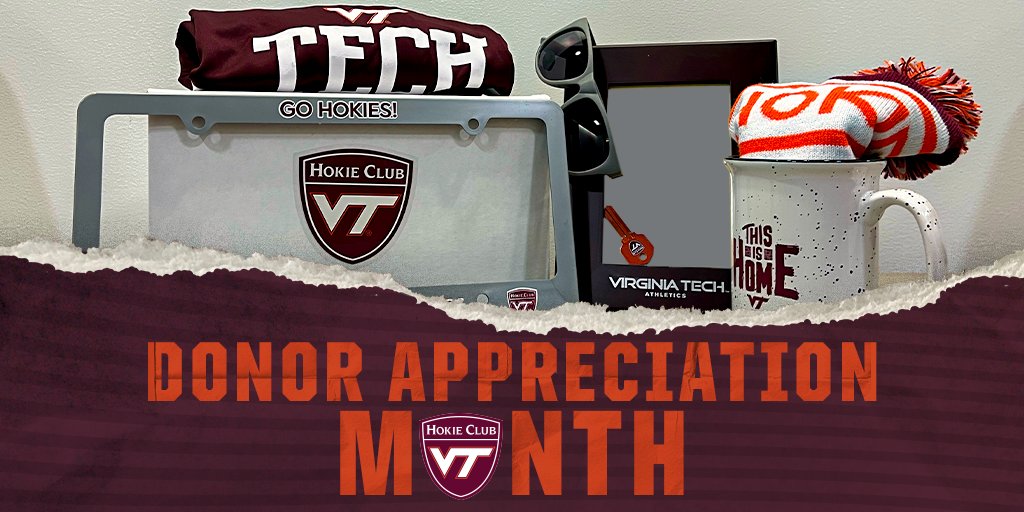 Hokie Club members, it's #DonorAppreciationMonth!

We're giving away prize packs to 5⃣ lucky donors to celebrate this special month 🎉🎁

RT this and follow <a href="/HokieClub/">Hokie Club</a> for a chance to win!

Winners will be picked Tuesday 📅
