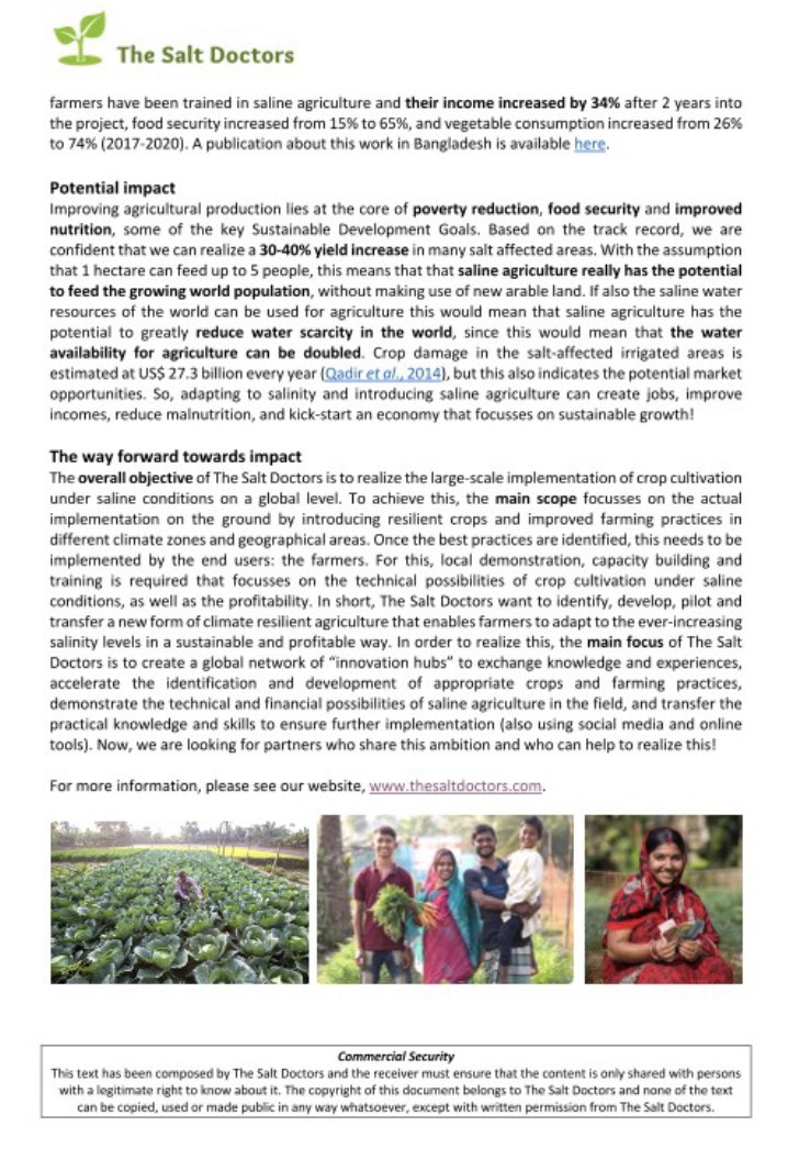 GACSA_news's tweet photo. Have you heard about @TheSaltDoctors ?? 
They specialize in #improving #crop yield under #saline conditions and putting the #solutions into the hands of #farmers.
Read more below and feel free to email "arjen@thesaltdoctors.com" and "bas@thesaltdoctors.com" https://t.co/N0ilBDXEND