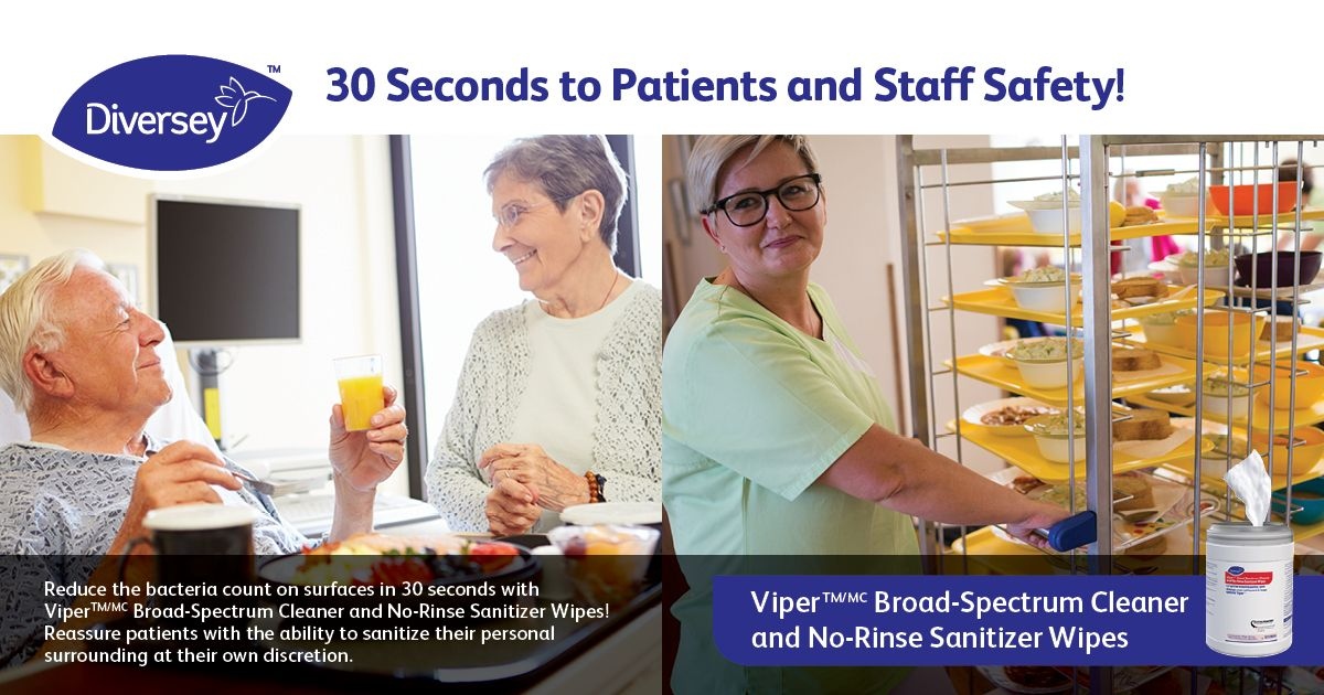 Our Viper versatile wipes can be used for both in-room resident or patient dining and back-of-house applications.

Check out our 2 minute drill!
 
lnkd.in/grUzDxvw

#Healthcare #Viper #Cleaning #Sanitizing