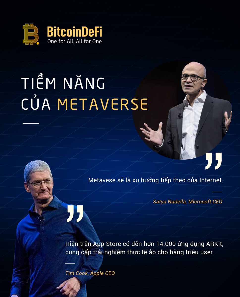 💠 𝐓𝐢𝐞̂̀𝐦 𝐧𝐚̆𝐧𝐠 𝐜𝐮̉𝐚 𝐌𝐞𝐭𝐚𝐯𝐞𝐫𝐬𝐞 𝐝𝐮̛𝐨̛́𝐢 𝐠𝐨́𝐜 𝐧𝐡𝐢̀𝐧 𝐜𝐮̉𝐚 𝐂𝐄𝐎 𝐀𝐩𝐩𝐥𝐞 &amp; 𝐌𝐢𝐜𝐫𝐨𝐬𝐨𝐟𝐭
bit.ly/3J3VHxq

Đăng ký tài khoản 
bit.ly/BitcoinDeFi_Si…

Project Kit 
bit.ly/BitcoinDeFi_Kit

#BTCDF #BitcoinDeFi #BitcoinDeFiVietnam