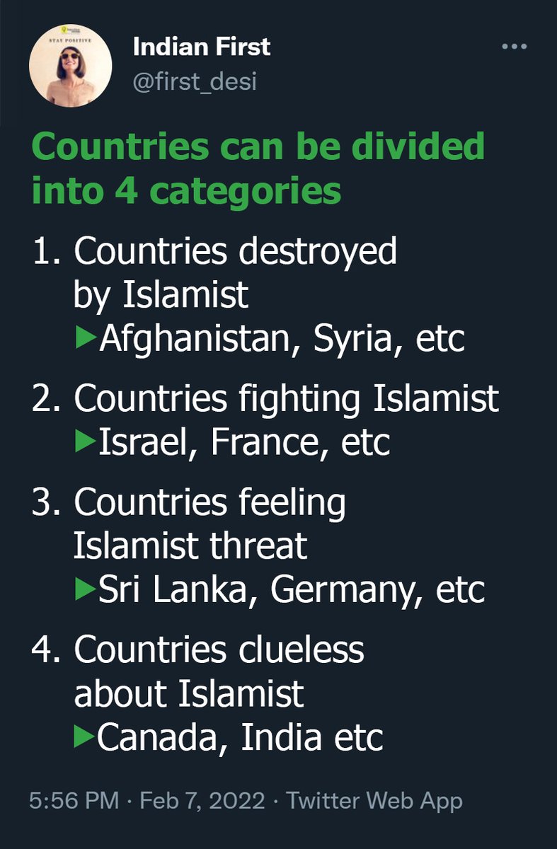 Countries can be divided into 4 categories @first_desi