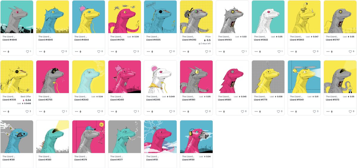 Need to get back on my twitter grind this week

Starting this week with my <a href="/LizardLabNFT/">The Lizard Lab</a> update

Own 26 Lizards, 4 completed frequency sets, a few rares, the artwork and team are top notch and im excited to whats to come from a utility perspective!