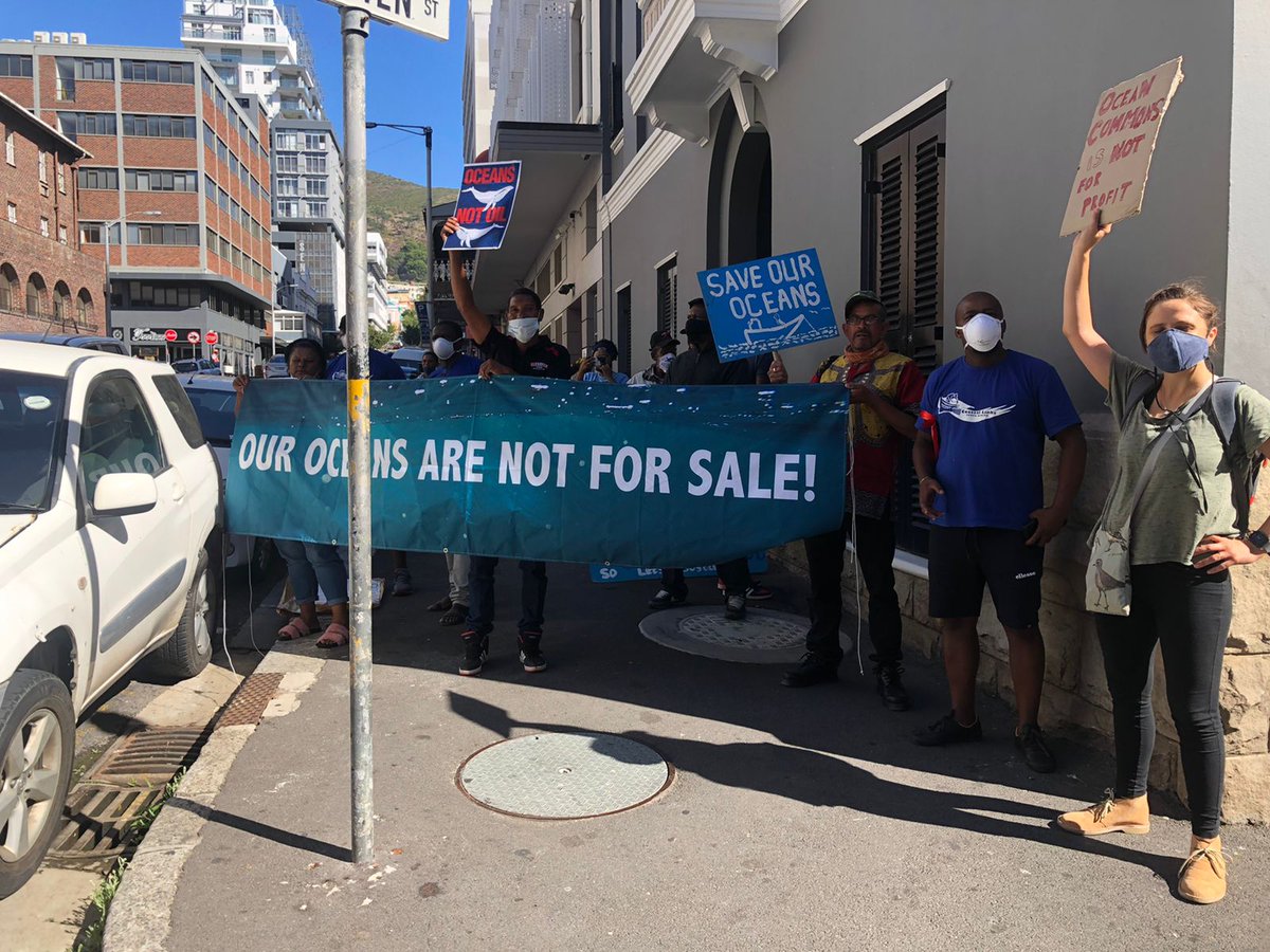 A great victory today against Search and their plans to conduct a seismic survey on the West Coat but the struggle for #ouroceans continues! Thanks to our amazing legal team @LRCSouthAfrica and all the fishers who came to Cape Town today to assert their #rights!