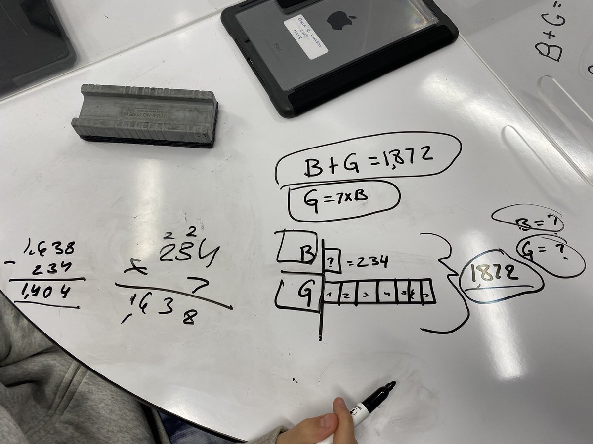 MrLibrandi's tweet photo. Ss bar modeling to solve multi-step word problems with whole numbers and whole-number answers using the four operations #VisualPathways @GreenwichPSMath @NMSCTAP https://t.co/Z6dgpx2bmq
