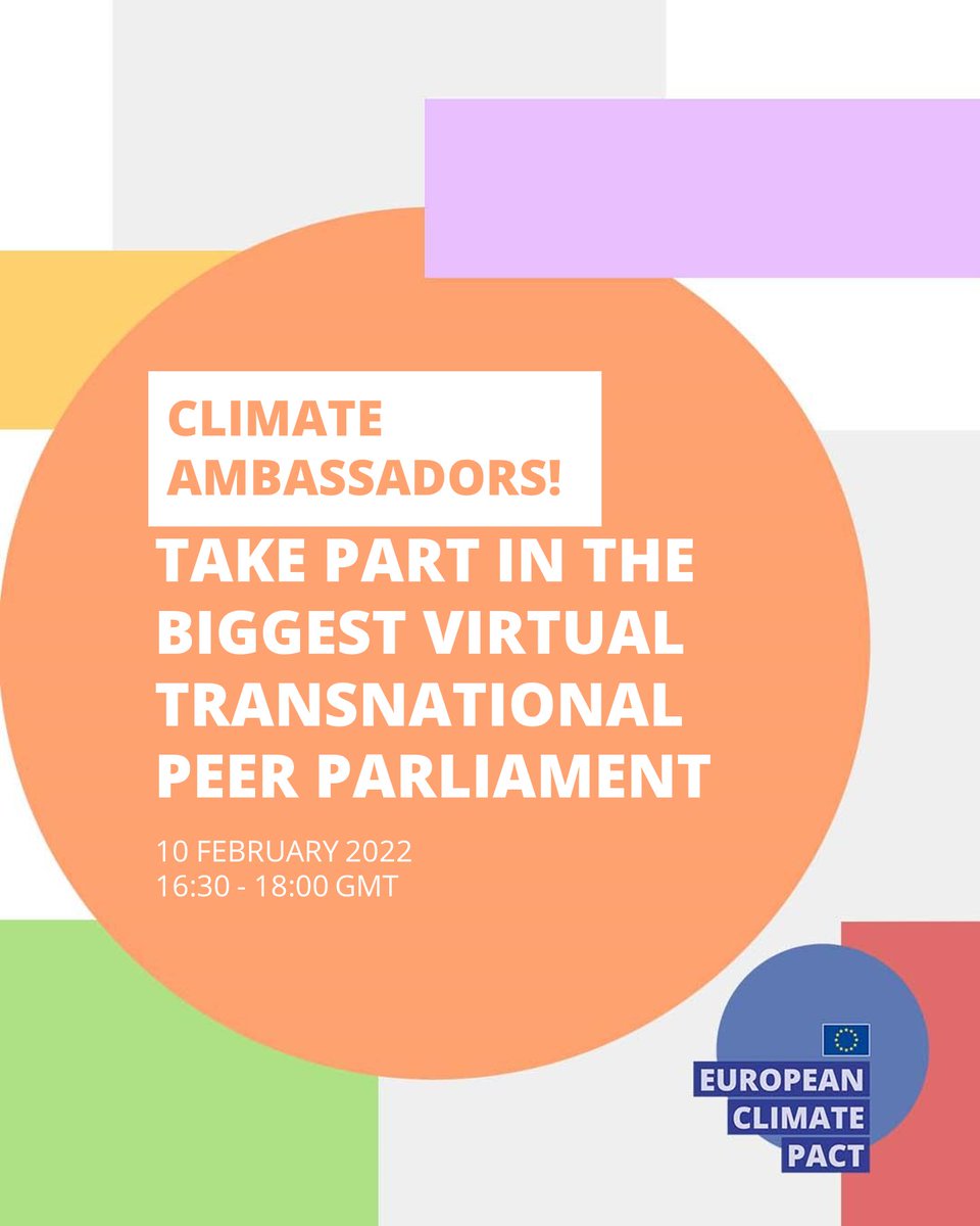 Want to see #PeerParliaments in action? This Thursday #EUClimatePact Ambassadors will get together for the first Transnational Peer Parliament!🌍💬Join us at 4:30pm GMT to share ideas and solutions to climate change: ec.europa.eu/eusurvey/runne… <a href="/EUClimateAction/">EU Climate Action</a> <a href="/eurireland/">EU Commission in Ireland</a> <a href="/emireland/">European Movement Ireland</a>