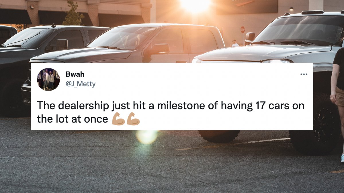 AutosOnVideo's tweet photo. Sound familiar? 

AOV has video tools that help merchandise used cars, develop relationships with potential buyers, and maximize service department profits — no matter how many new cars are on the lot.

#carmemes #automotive #dealership #salesmeme #carsales #autosales https://t.co/eM3rMYi97I