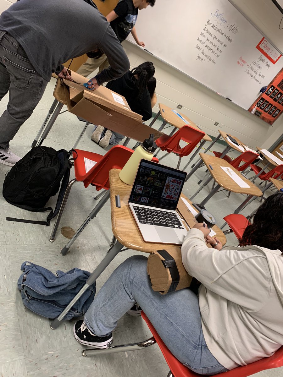 MsBarajas2023's tweet photo. Public Safety Emergency Response Team. Creating their own Equipment using:
Cardboard, tape, glue, trash bags, paint, etc. @McAllenISDCTE @CHdzRivera @Rowe006 https://t.co/RvhGRghghd