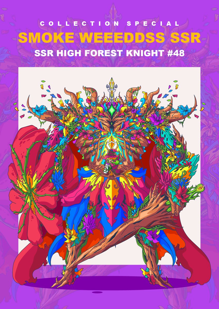 COLLECTION  SMOKE WEEEDDSS SSR 
RARITY :: SSR
DROP 48/50
SOLD 44/48

NEW!  SSR HIGH FOREST KNIGHT #48
0.095 ETH

AVAILABLE ON
opensea.io/collection/smo…
#nftcollector #NFTCommunity #NFTdrops #NFTartists #NFTTHAILAND #NFTs #ETH