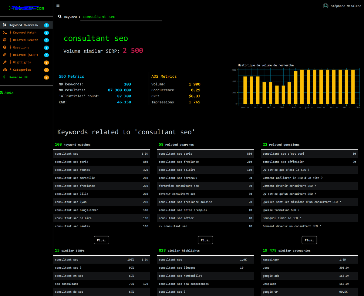 A demain avec également la présentation en Exlcu de notre nouveau TOOL SEO + accès limité à ALPHA pour 100 pers. en FREE pour : recherche de mots clés, SERPs similaire, ALLINTITLE:, catégorisation, related, questions multi-niveaux, concurrence, KGR, aide à la rédaction...