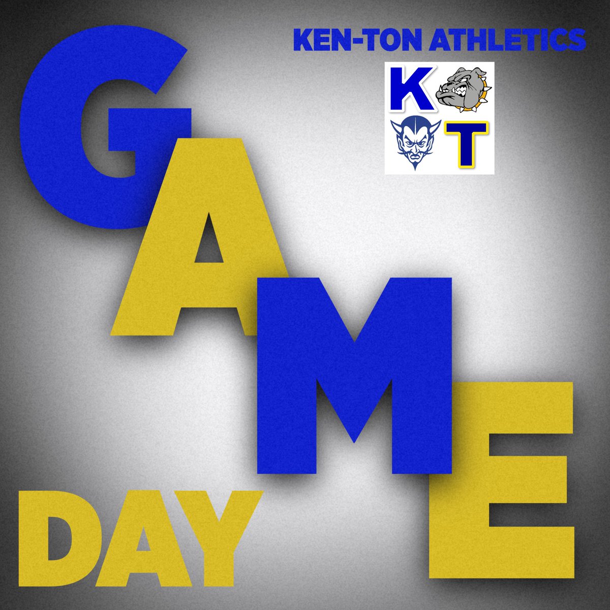 KenTonAthletics's tweet photo. Monday is Game Day! #GoBulldogs #GoBlueDevils #GoDevilDogs https://t.co/8tXAxsrpWM