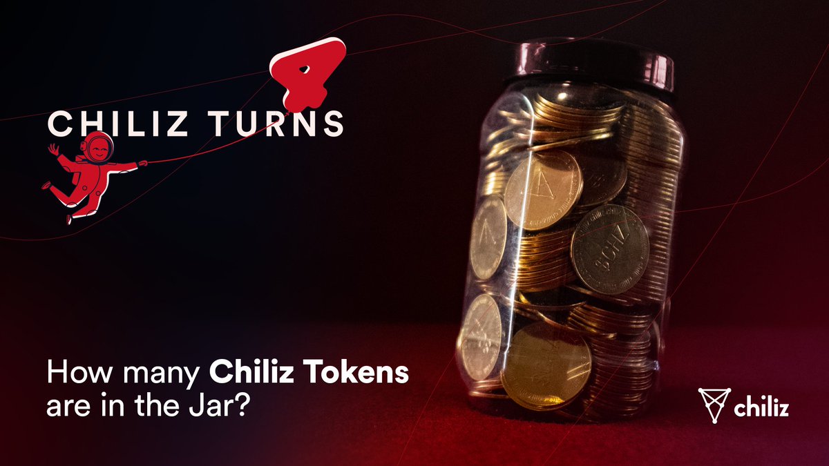 #ChilizTurns4 - To celebrate turning FOUR ✨

WIN a RARE Chiliz Astronaut Model, $CHZ Tokens AND a limited edition $CHZ token #NFT 👀

1️⃣ Retweet
2️⃣ Complete this form: bit.ly/ChilizTurns4
3️⃣ Reply with #ChilizTurns4

$CHZ