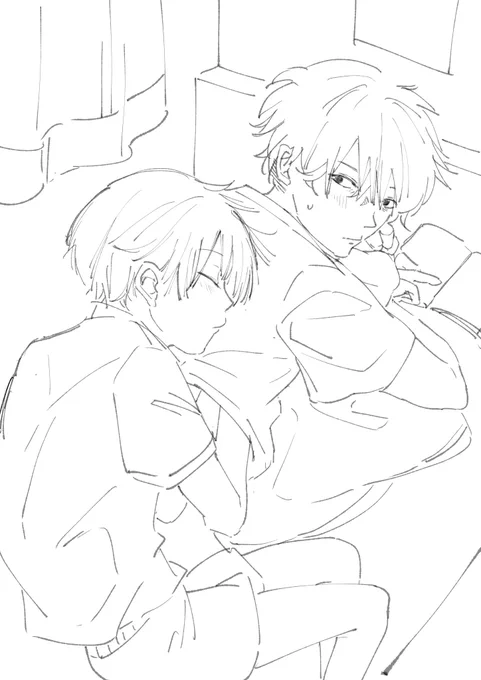 布団と間違えてTシャツに潜る

#息抜き 
#らくがき 