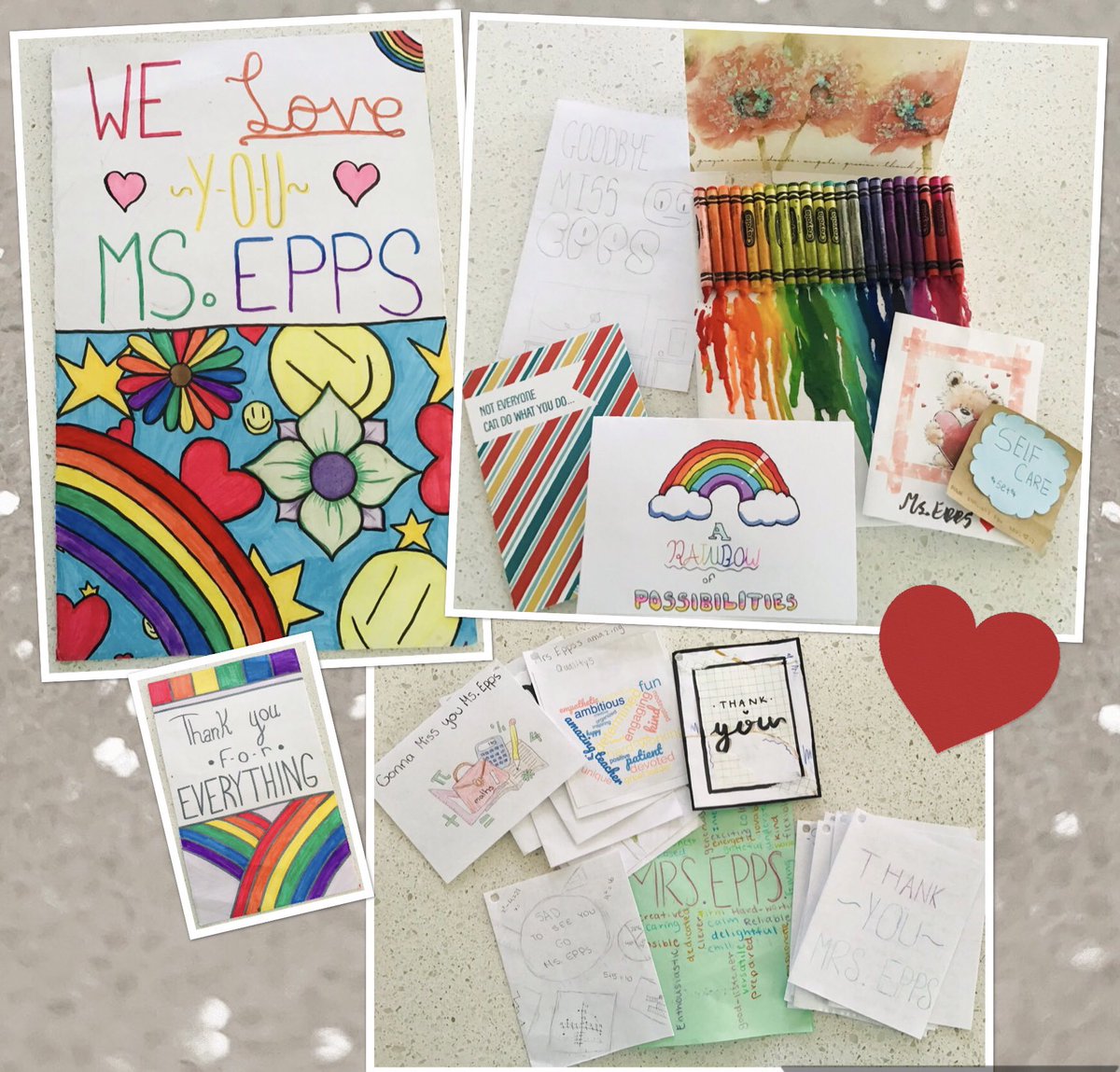 It’s hard to stay sad when receiving so many heartwarming messages, cards, and gifts from my students. I’m grateful. So immensely grateful. I’m going to miss each and every one of you. Thank you, from the bottom of my heart, for being you.❤️