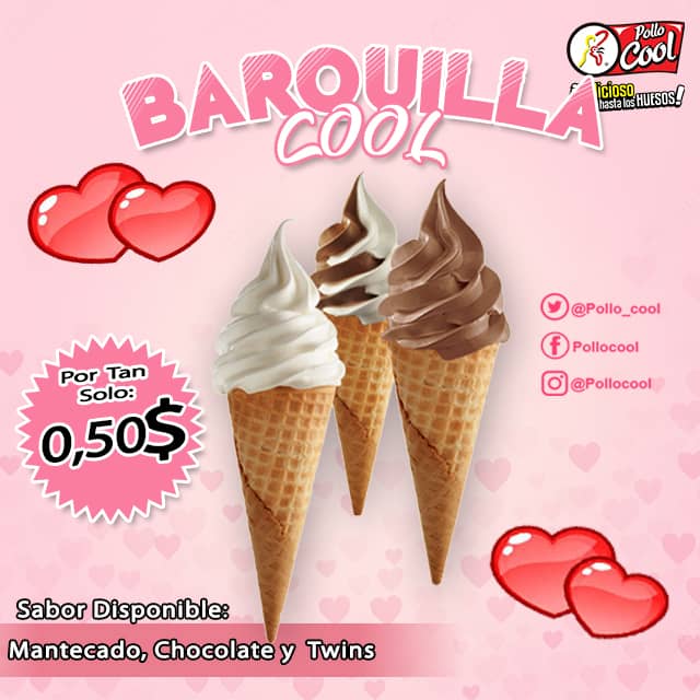 Seguro no eres el único con antojo de nuestras #barquillascool que te trae pollocool, 👀 🤤 Ordena tu delicioso Helado para Compartir a través del teléfono: