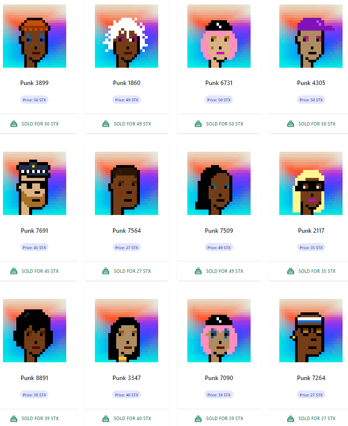 PunksOnStacks's tweet image. 🧹🧹🧹

All of these and more! 🔥
14 #StacksPunks beauties 
Just went off the market!  🤟🏻

What cool bunch to start off the week with! 😎
#HappyMonday and keep them coming 😉

stacksart.com/collections/st…