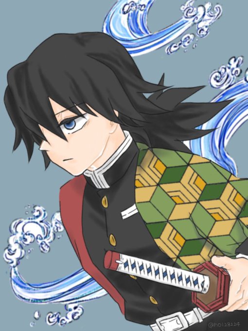 のいさんがTwitterに投稿した冨岡義勇(鬼滅の刃)のイラスト。